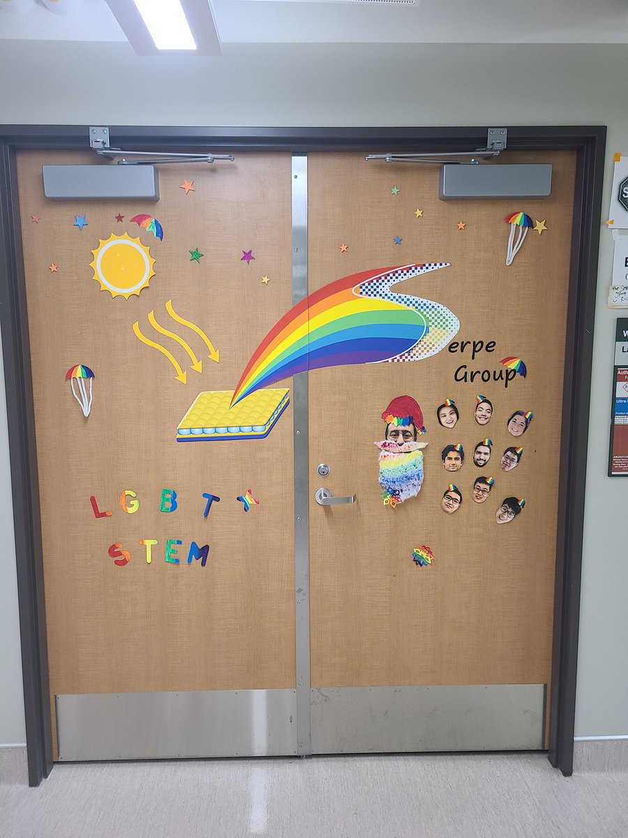 haley_k_hunter's tweet photo. In celebration of #LGBTQSTEMDay and the winter vibes #YEG has going on this week the @SerpeGroup gave our door an update 🏳️‍🌈❄ @UofAWIC @PrideinSTEM https://t.co/QrvehO3M6S