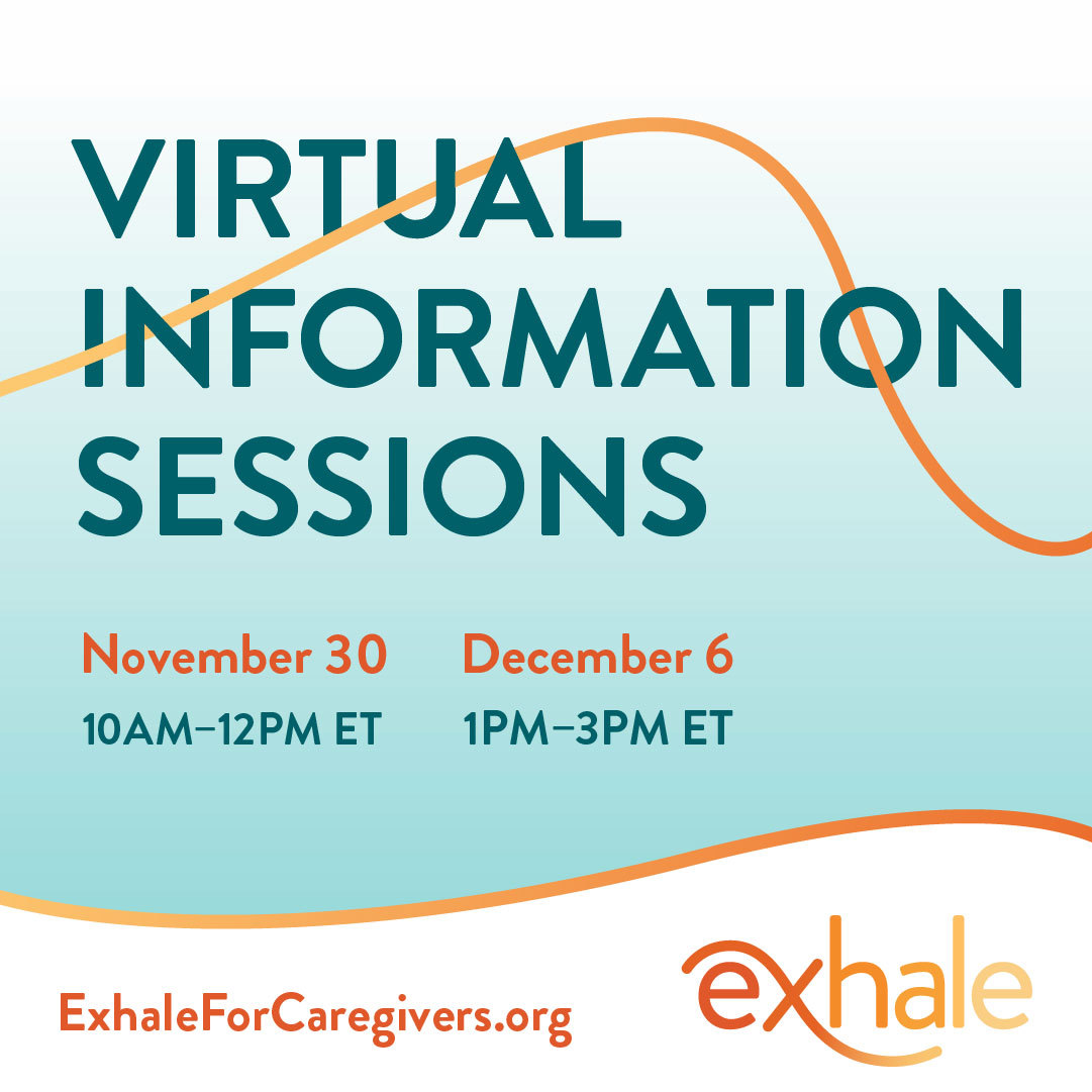 We're excited to announce the 2022 launch of Exhale, the Family Caregiver Initiative. Exhale is an opportunity for businesses and orgs to work together to find innovative solutions that give caregivers an opportunity to breathe a little easier. Visit ExhaleForCaregivers.org.