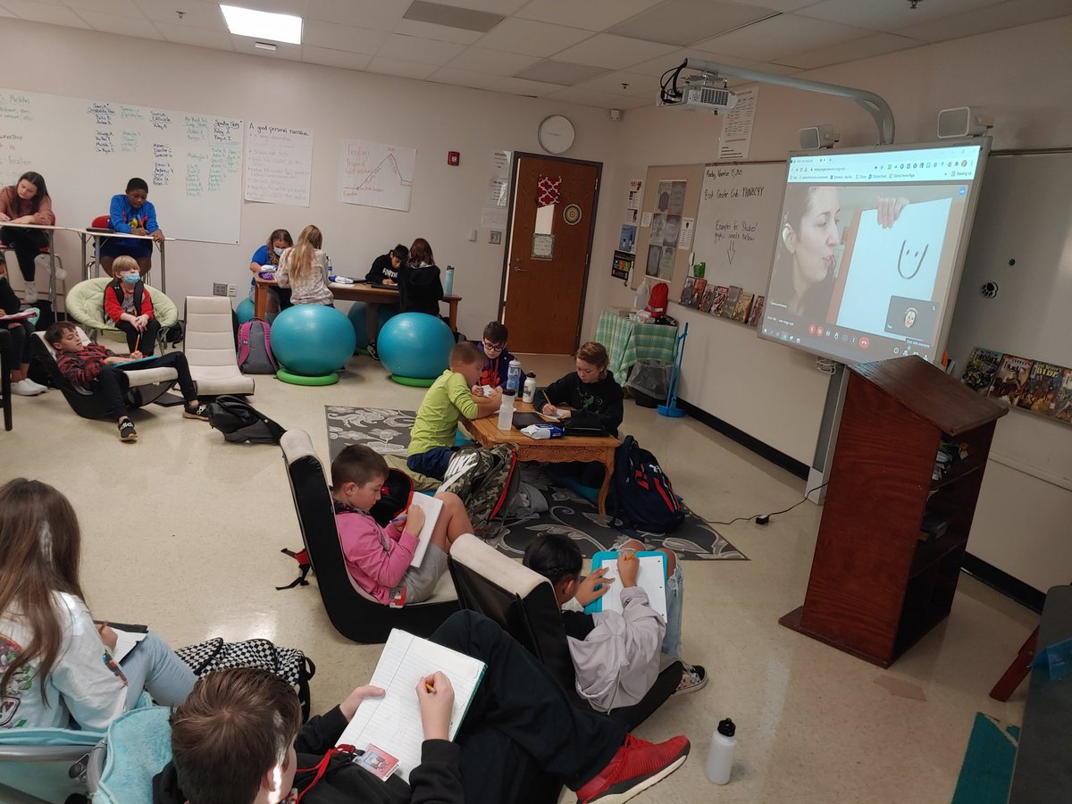 Thank you <a href="/JamiesonV/">Victoria Jamieson</a> for speaking with our kiddos. They were very proud of their artwork! <a href="/rcms4231/">Ralph Chandler MS</a>