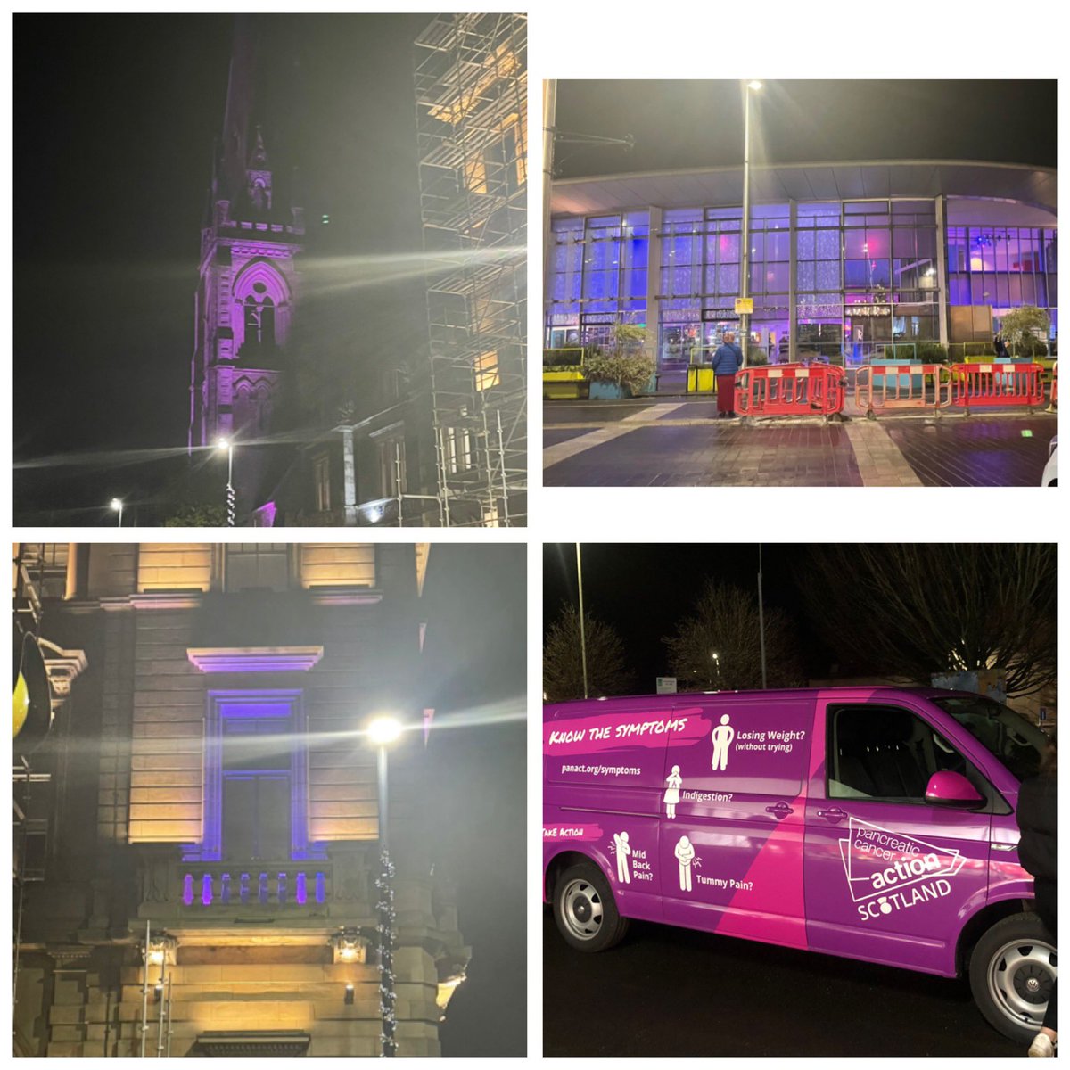 Perth Scotland Purple Walk of Awareness and Remembrance for #PancreaticCancerAwarenessDay #WPCD
Several landmarks lit purple
@pancanscot 
@OfficialPCA 
@PancreaticCanUK 
@PanCAN 
@pcukmugs