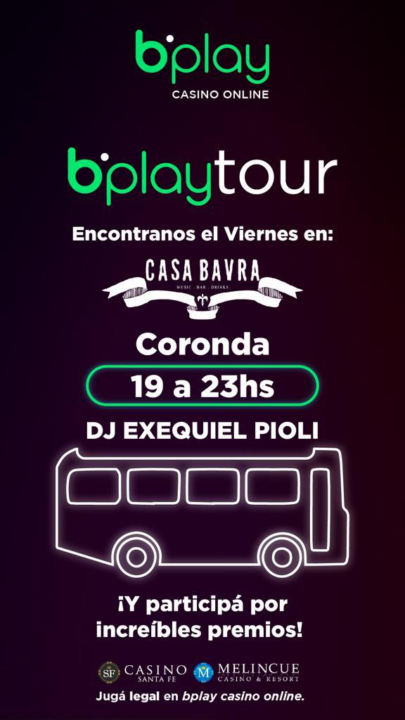 CasaBavra's tweet photo. ♥️♣️Este Viernes 19 nos visita el #BPlayTour del #CasinoDeSantafe Vas a poder jugar #Free y participar por increíbles premios! 🏆 #Tragos #Linvig  y los mejores de tracks de @ExequielPioli
De 19 a 23 Hs! Juga legal en #Bplay Casino Online♠️♦️ https://t.co/IgbroIVrVg