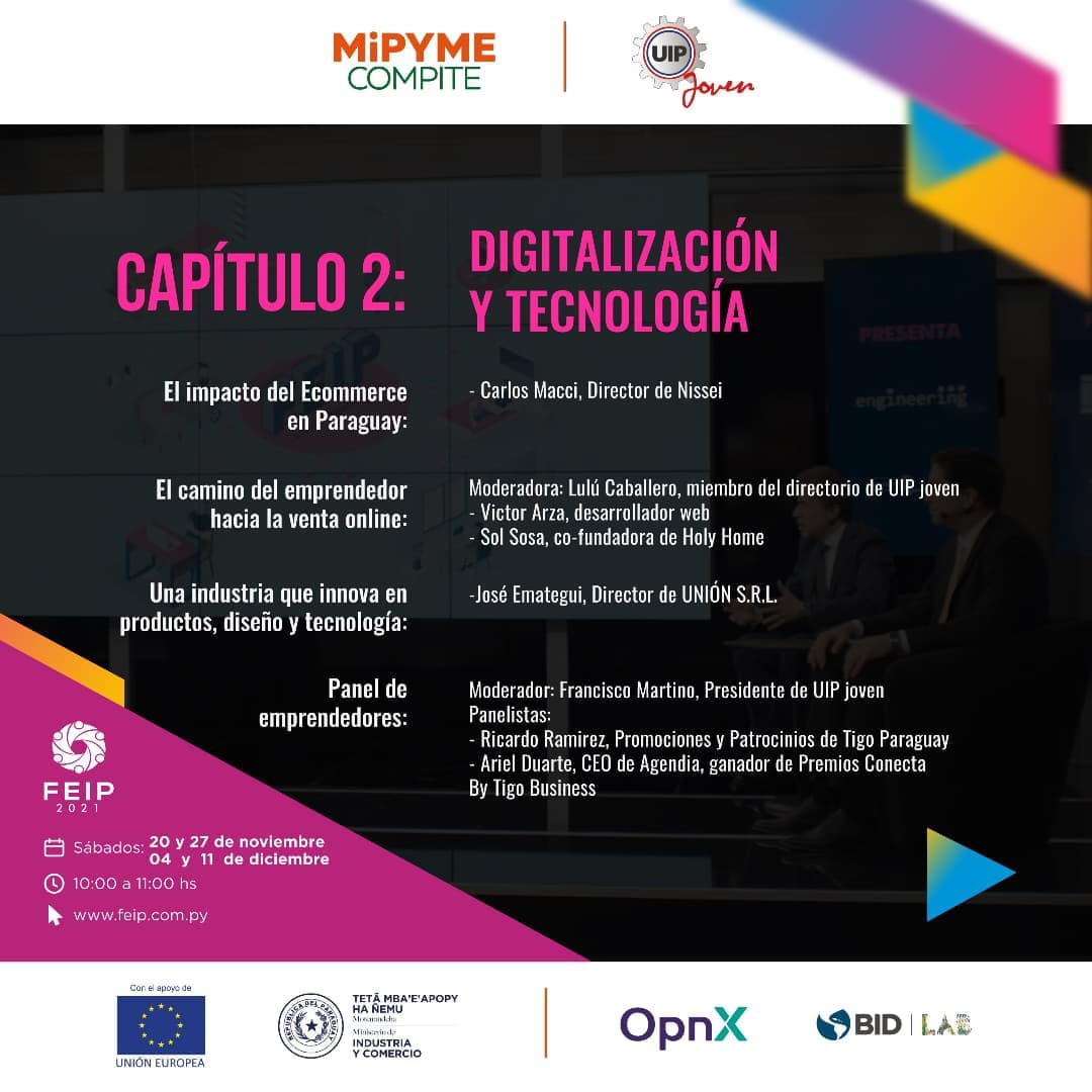 ENIparaguay's tweet photo. 📅 Sumate a la transmisión los días:
20 y 27 de noviembre
4 y 11 de diciembre
🕓 De 10:00 a 11:00hs
▶️ Registrate en la página web: https://t.co/hVtY9JUwcL
#FEIP2021 #FEIP #Emprendedores #ConectatealFEIP #FEIPOnline https://t.co/GAeWI0bnIa