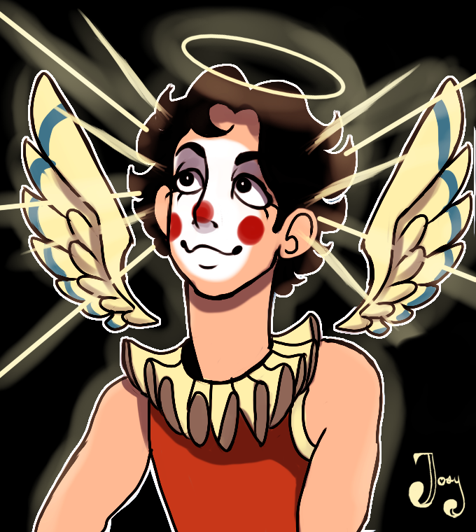Meruchian's tweet photo. Angel Clown 
#drawing #Angels #Clown https://t.co/90DANpKikY