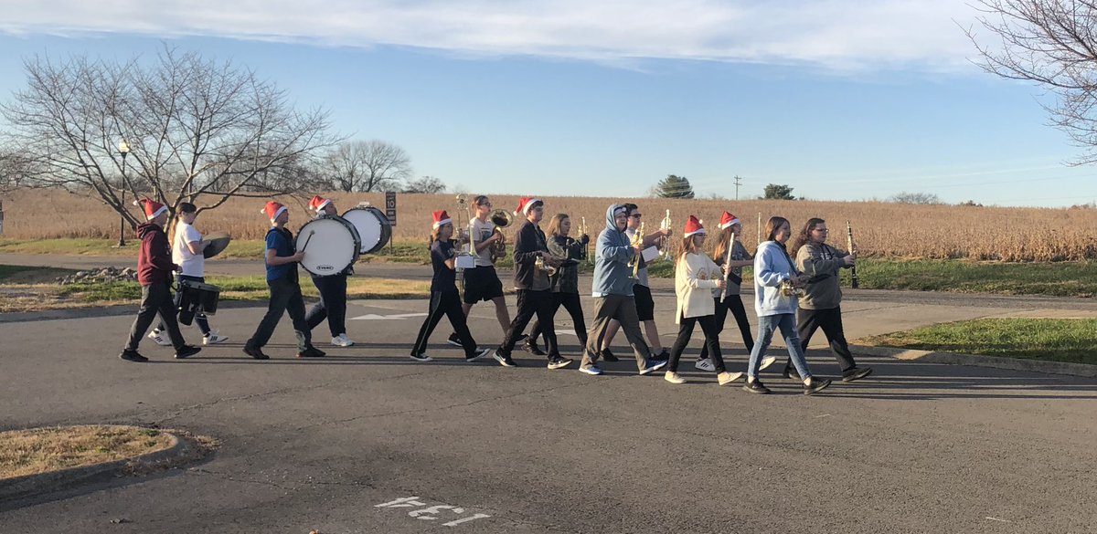 BandRobertson's tweet photo. Parade rehearsal! On Saturday, all of the @RobCoSchools marching bands will combine to march in the Robertson County Christmas Parade. Looking forward to a great countywide collaborative performance! #WeAreRCSTN #RobCoMusic https://t.co/Bhm3wg8f8a