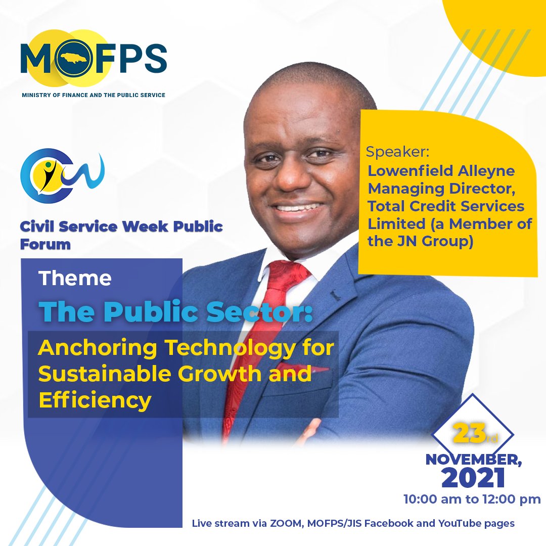 JISNews's tweet photo. Public Private Partnerships have been key to the growth and development of Jamaica. The CSW 2021 Forum is pleased to have Lowenfield Alleyne to give insights into how private companies support the GOJ with their technological needs. #CSW2021 #CSWForum #AnchoringTechnology https://t.co/sXVad5rZUv