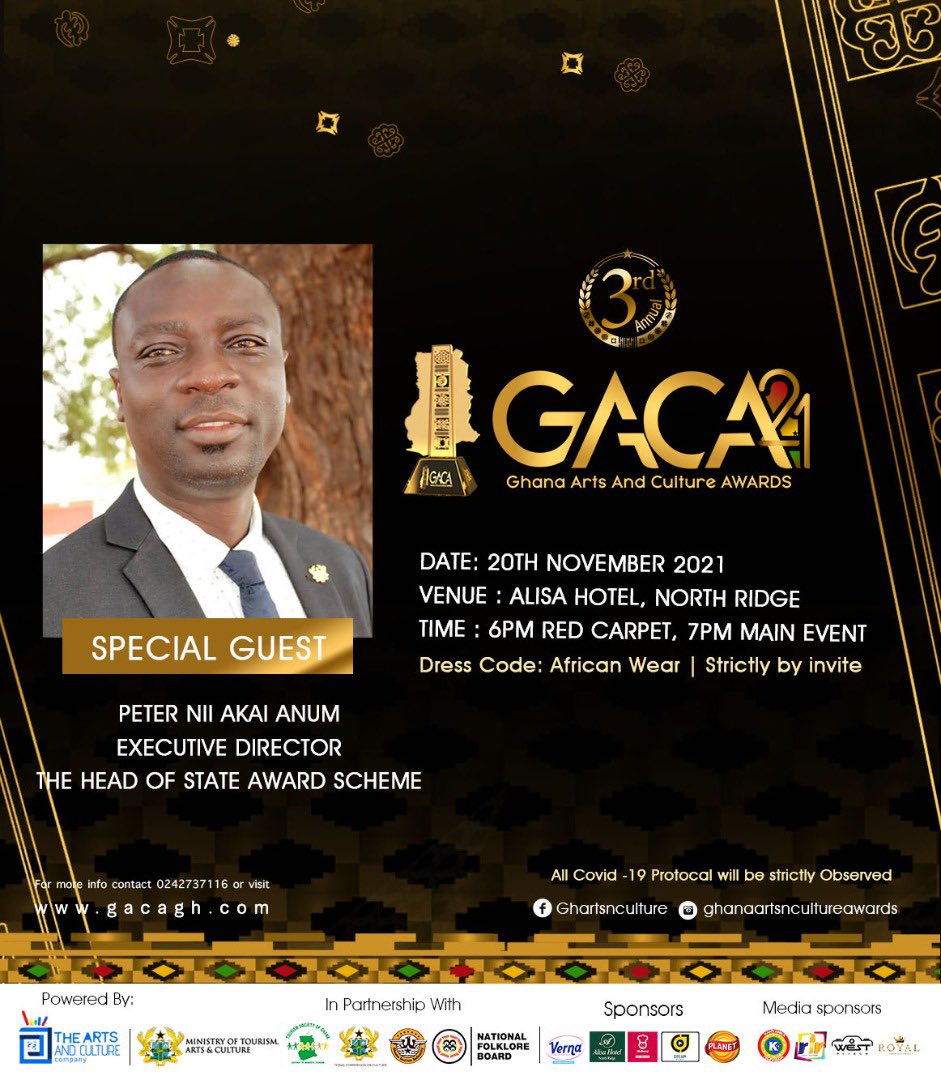 Ghartsnculture's tweet photo. GACA 2021 🎈come let’s honour and appreciate the forerunners and the current key players who have contributed greatly to the Arts and Culture here in Ghana and beyond. https://t.co/0KuDLtLkrf