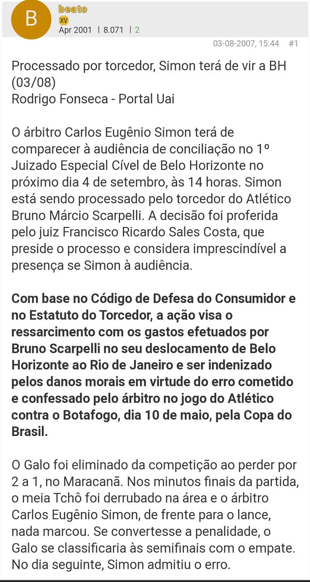 FutebolBoomers's tweet photo. Simplesmente o Homem que PROCESSOU o juiz depois que ele roubou o time dele

QUE HISTÓRIA FODA!!! https://t.co/MDVWIwhr5n