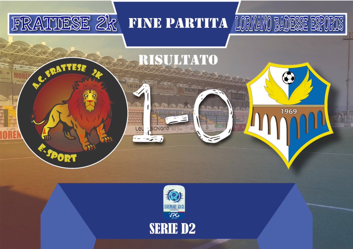 ⚽️FULL TIME⚽️
🗓 18/11/21

🕥 22:20
🆚 @LornanoBadesse 
🏆 <a href="/VPG_Italy/">VPG Italy</a>-#serieD2 
✅ 1-0