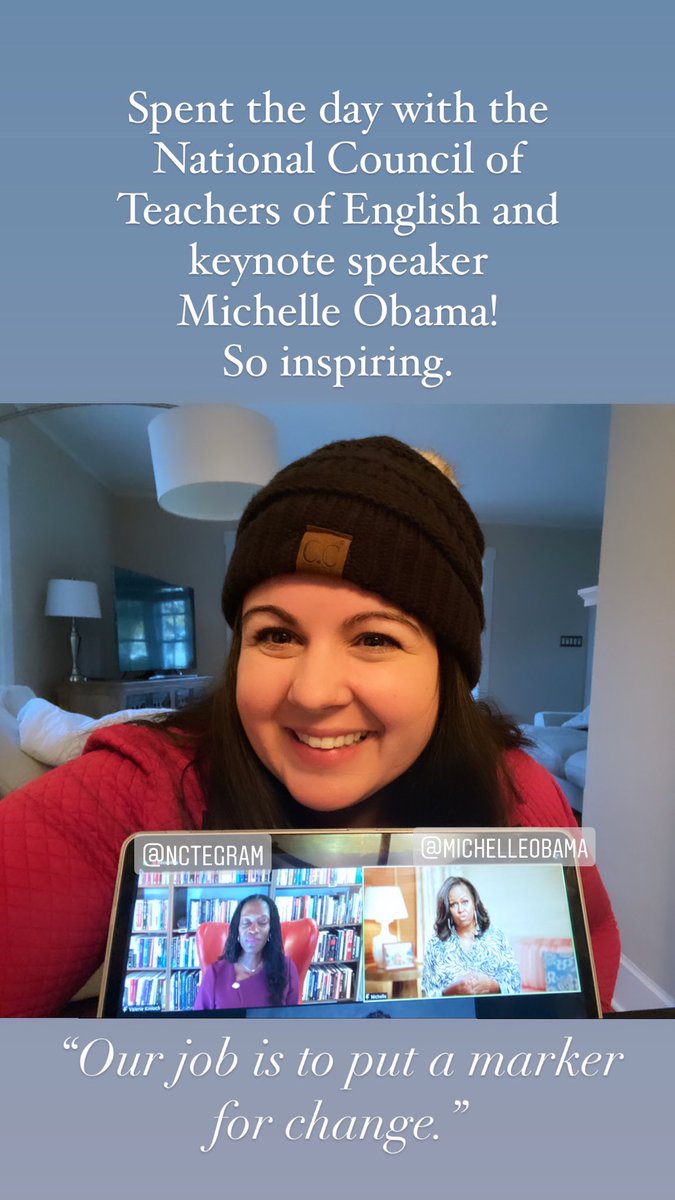 MrsMcCredy's tweet photo. Thank you #NCTE2021 for such an inspiring conference keynote. @MichelleObama you spoke directly to my teacher heart. ❤️ https://t.co/1uQhiGqGNG