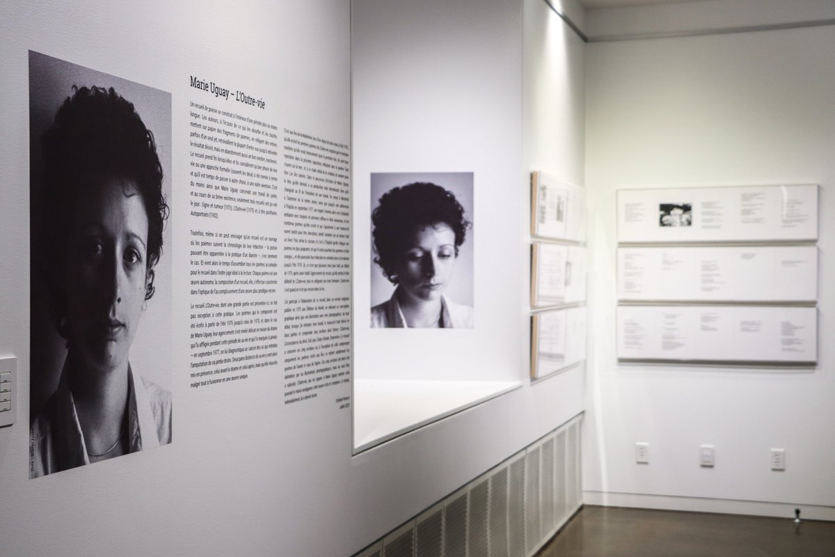 L'exposition L'outre-vie, portant sur l'œuvre de Marie Uguay, est prolongée jusqu'au 16 janvier à la Maison de la littérature! @litteratureqc @EditionsBoreal 📷Nadia Morin