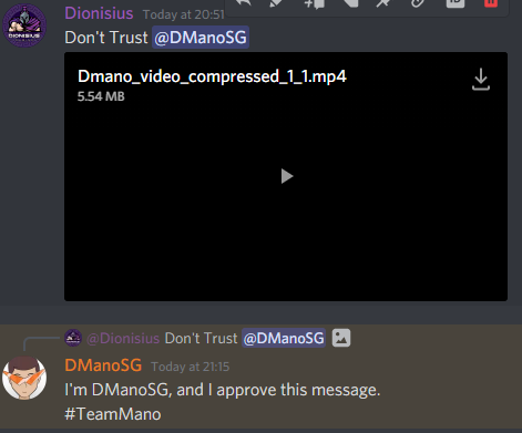 DionisiusPlays's tweet photo. @DManoSG Just another lie from @DManoSG. He approved this message earlier #TeamDio https://t.co/rwot6BW2QT