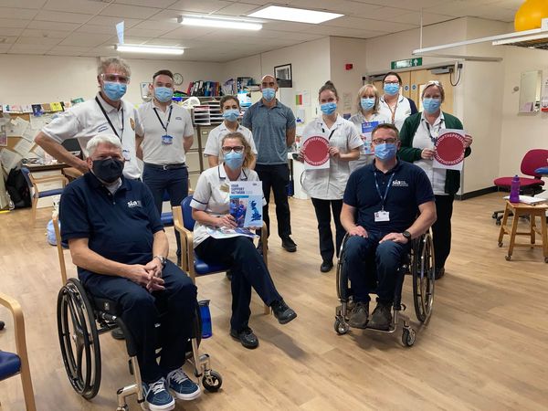 spinalinjuries's tweet photo. Thank you to Harrogate District Hospital and Neuro Therapy teams for welcoming Graeme and myself, where the In-Service Training on SIA’s support network has a positive impact on SCI people and their families.
The teams engage with SIA services and support #stopthepressure
#STP21 https://t.co/c7pJUcvIpq