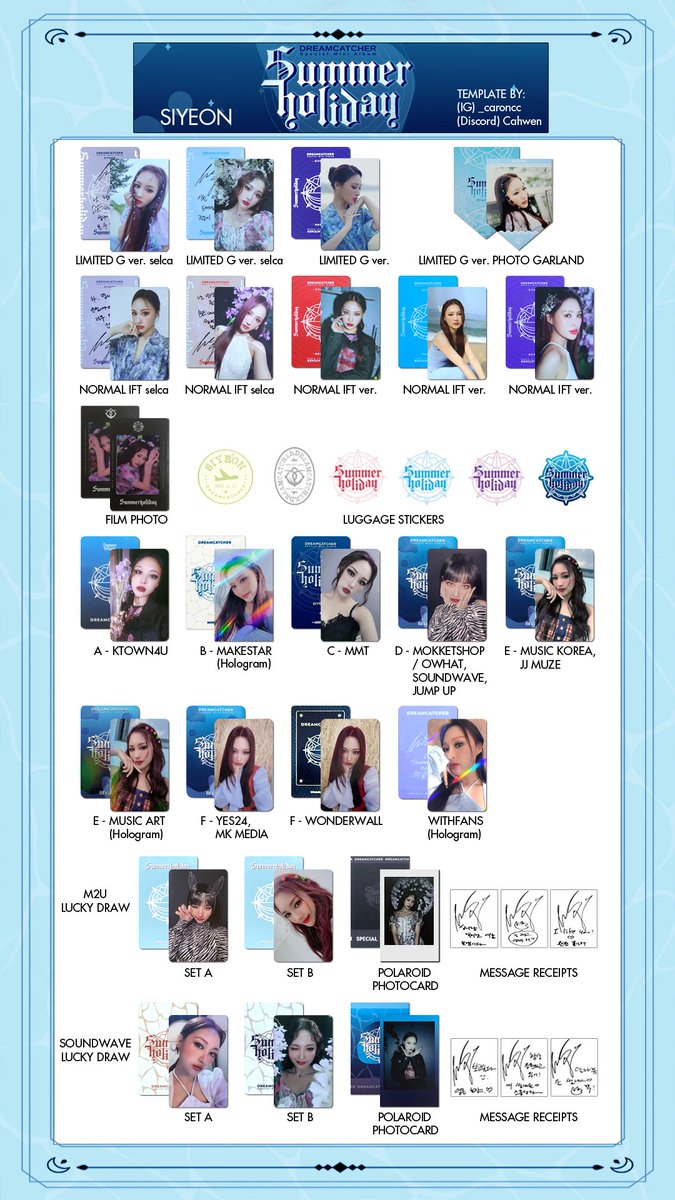 DREAMCATCHER Summer Holiday complete Siyeon member template