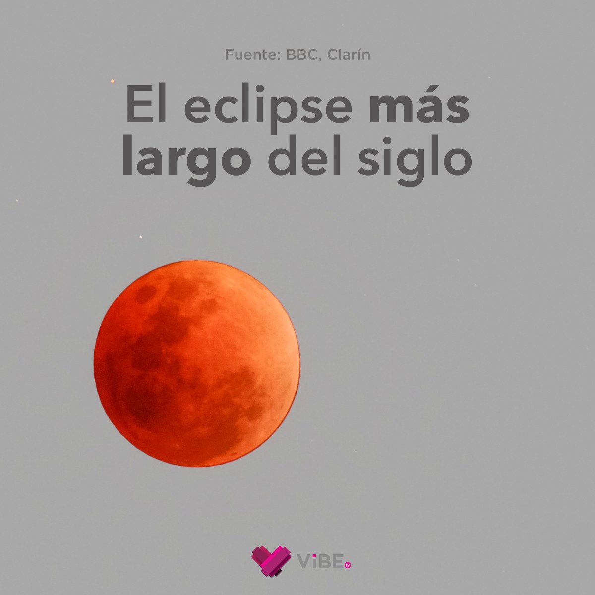 ViBETVmx's tweet image. No te puedes perder el eclipse más largo del siglo, te decimos a qué hora lo podrás ver⬇️🌕

#ViBETV #Eclipse2021 #eclipselunar #LunaDelCastor #CDMX #México