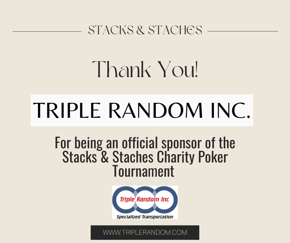 StacksnStaches's tweet photo. Thank you Triple Random Inc. for being a sponsor of our event.🙏 https://t.co/OGC24dOSpl