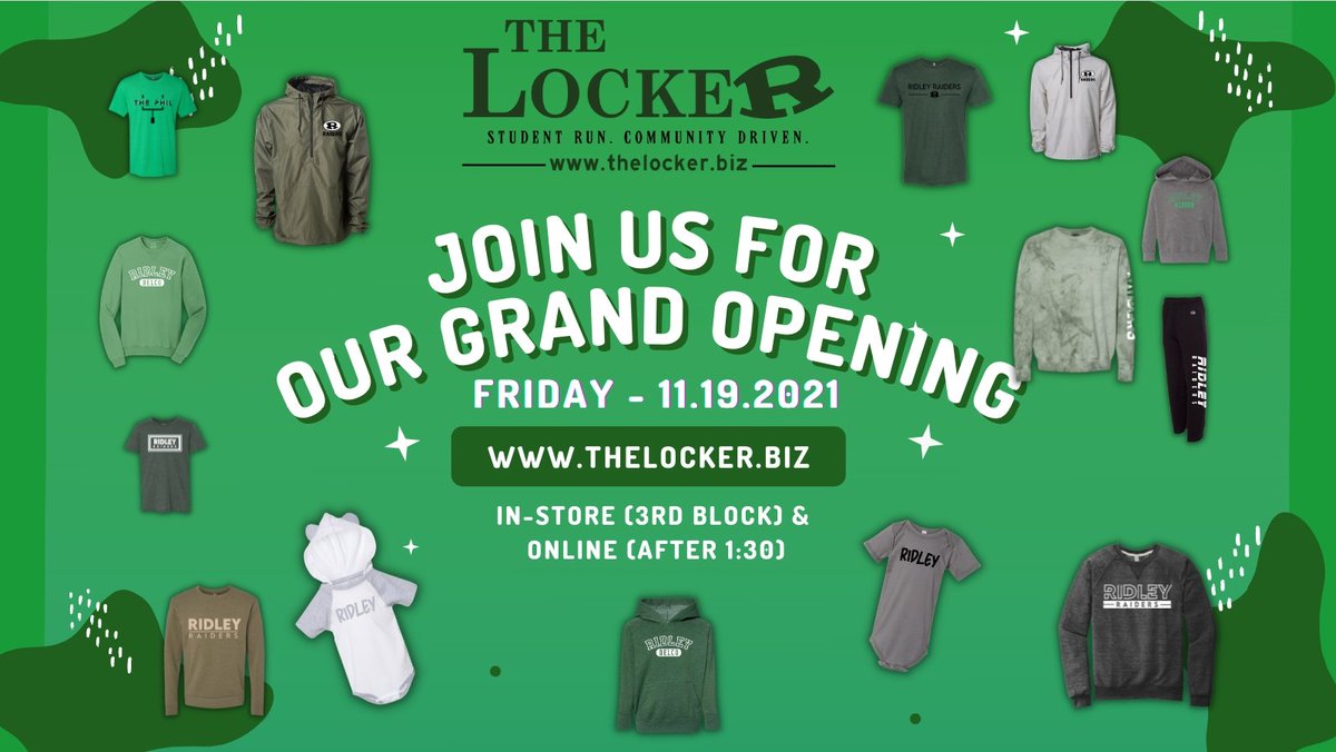 TheLocker_RHS's tweet image. The wait is finally over! It's time to officially Unlock the Locker for the 2021/2022 school year. We will be open during all lunches for students and staff. Our Online store will go live at 1:30 PM.
🔓
#onemoresleep #studentruncommunitydriven
🔓
thelocker.biz