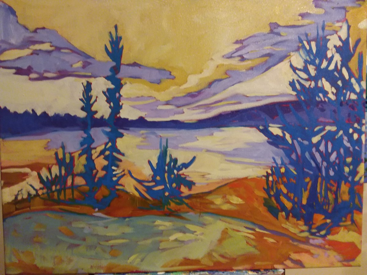 Trapper Lake, NW. A small painting from last summer.