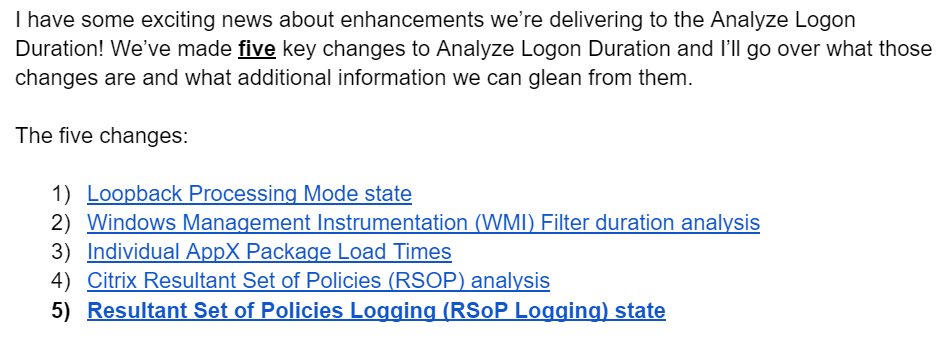TrententTye's tweet photo. Finished some Logon Duration research and modifying the @ControlUp "Analyze Logon Duration" script to track these 5 new logon impactors: https://t.co/UsCaregd5P