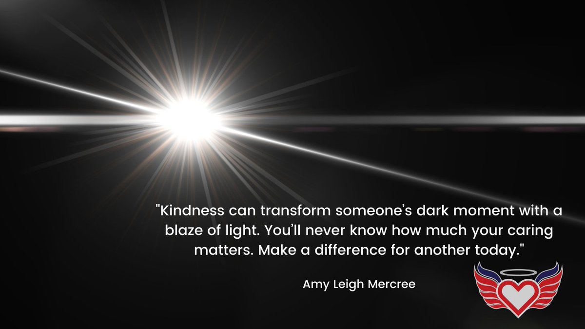 intellihelp's tweet photo. Kindness can transform someone’s dark moment with a blaze of light. You’ll never know how much your caring matters. Make a difference for another today. 
– Amy Leigh Mercree https://t.co/3askQ1ny1a