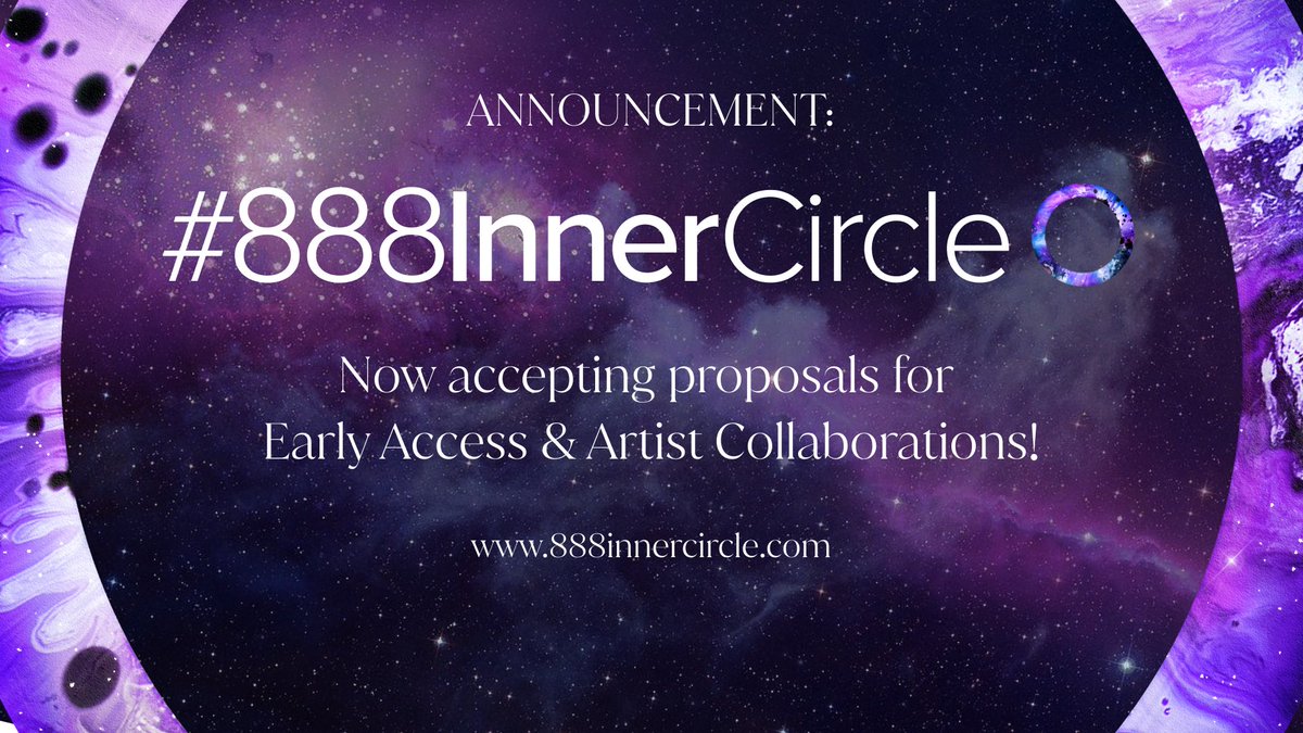 crypto888crypto's tweet photo. I’m super excited to say that the application portal for collabs &amp; early access is officially live on https://t.co/jz0fKnMeWs ✨

Retweet &amp; Comment for a chance to win an #888InnerCircle genesis 🤍✨ https://t.co/9KlFCa4sC8