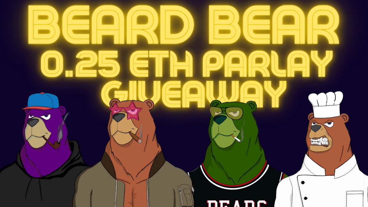 BeardBearsNFT's tweet photo. Lets go again! 

Vote on our parlay in the discord for your chance to win 0.25ETH when it lands! NBA and NFL, LET'S GO!

https://t.co/0F23GmEmYB

#NFTs #NFTcommunity #beardbears #utilityfirst https://t.co/4QRq1wPtgH