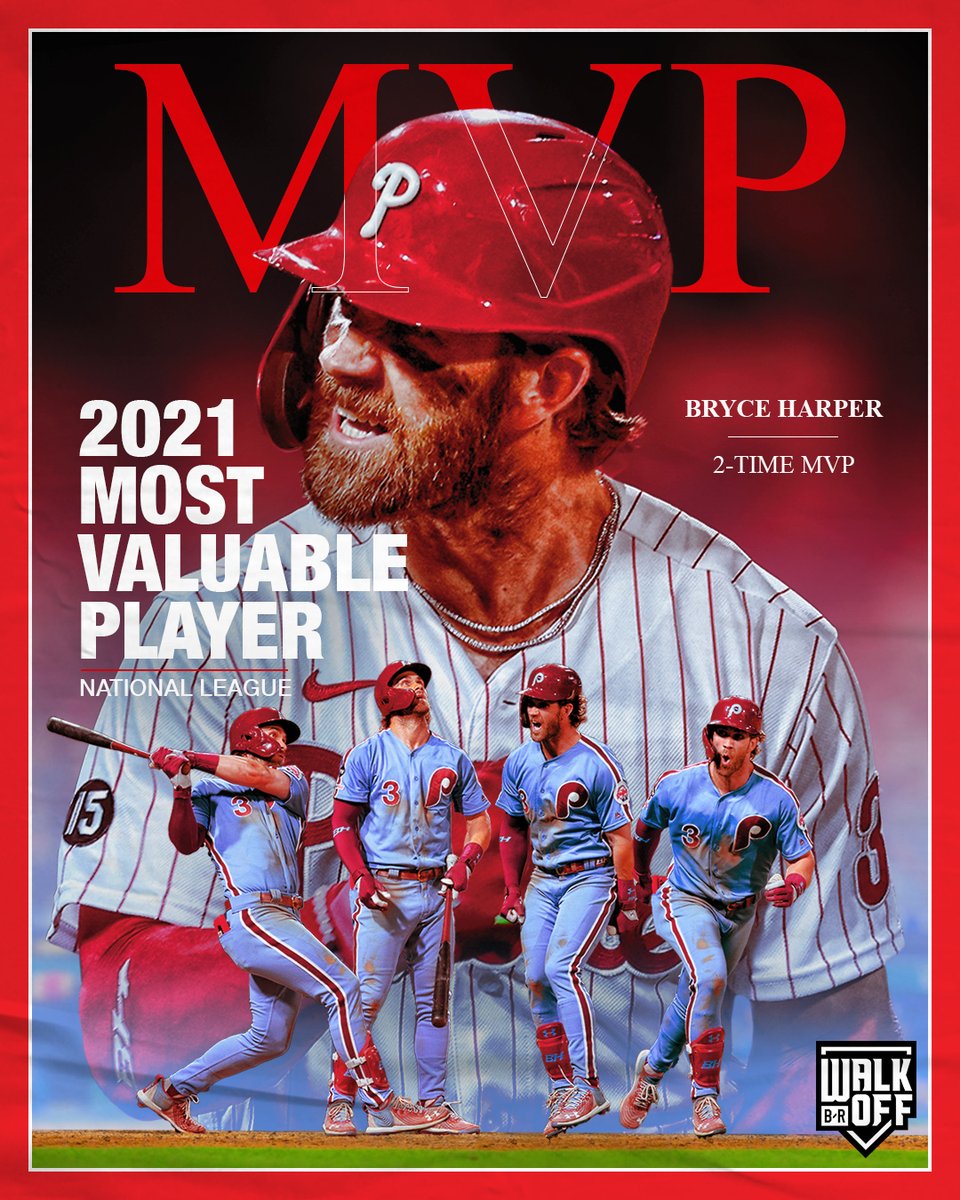 Bryce Harper adds another MVP to his trophy case 🏆 <a href="/BRWalkoff/">B/R Walk-Off</a> 

• 2x MVP
• Rookie of the Year
• 6x All-Star
• 2x Silver Slugger