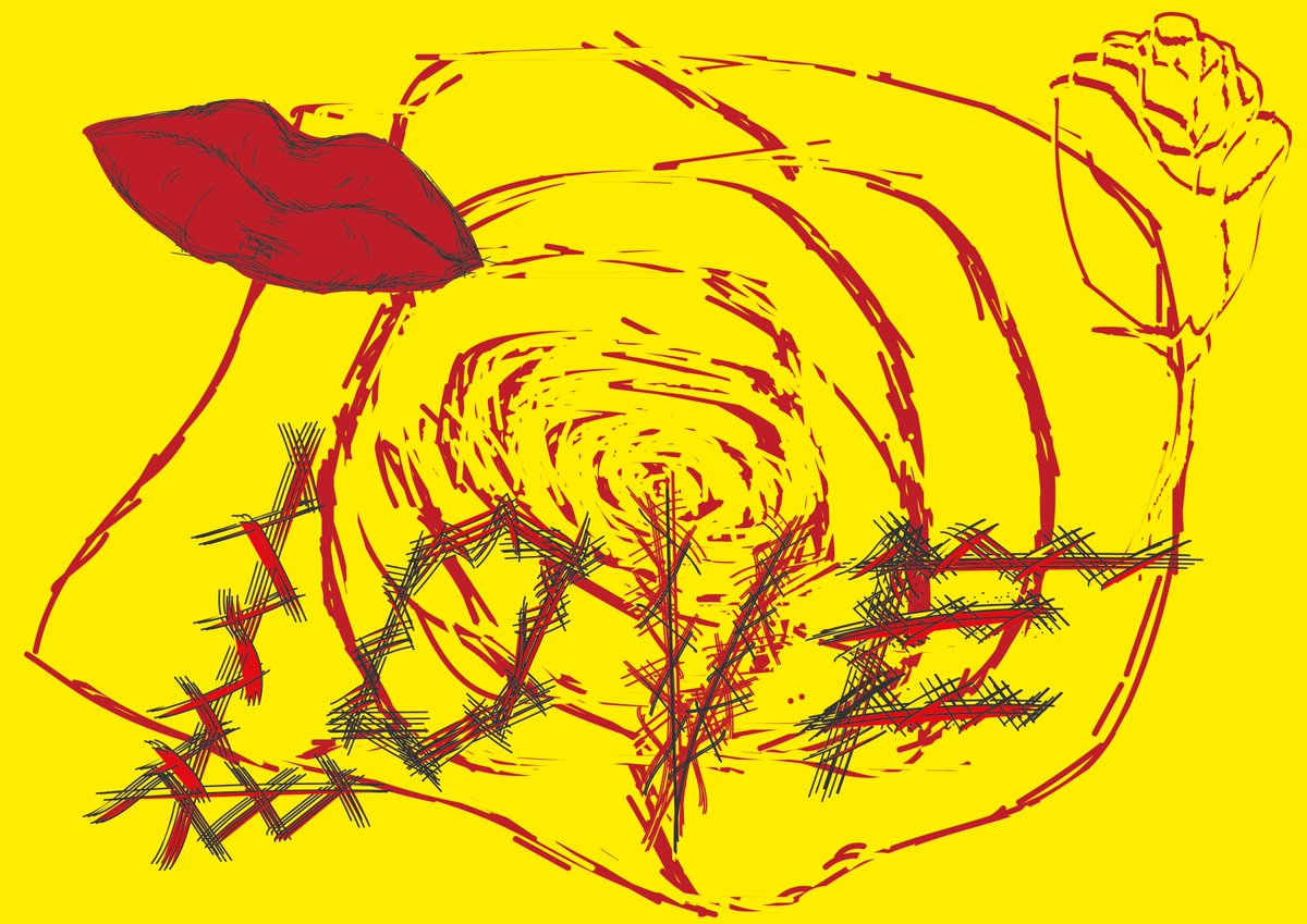 Johaanartt's tweet photo. I really liked this one, love is very complex.

#love #art #poster #artshare #ArtistOnTwitter #rose #flower #yellow #kiss https://t.co/iAga9aijV1
