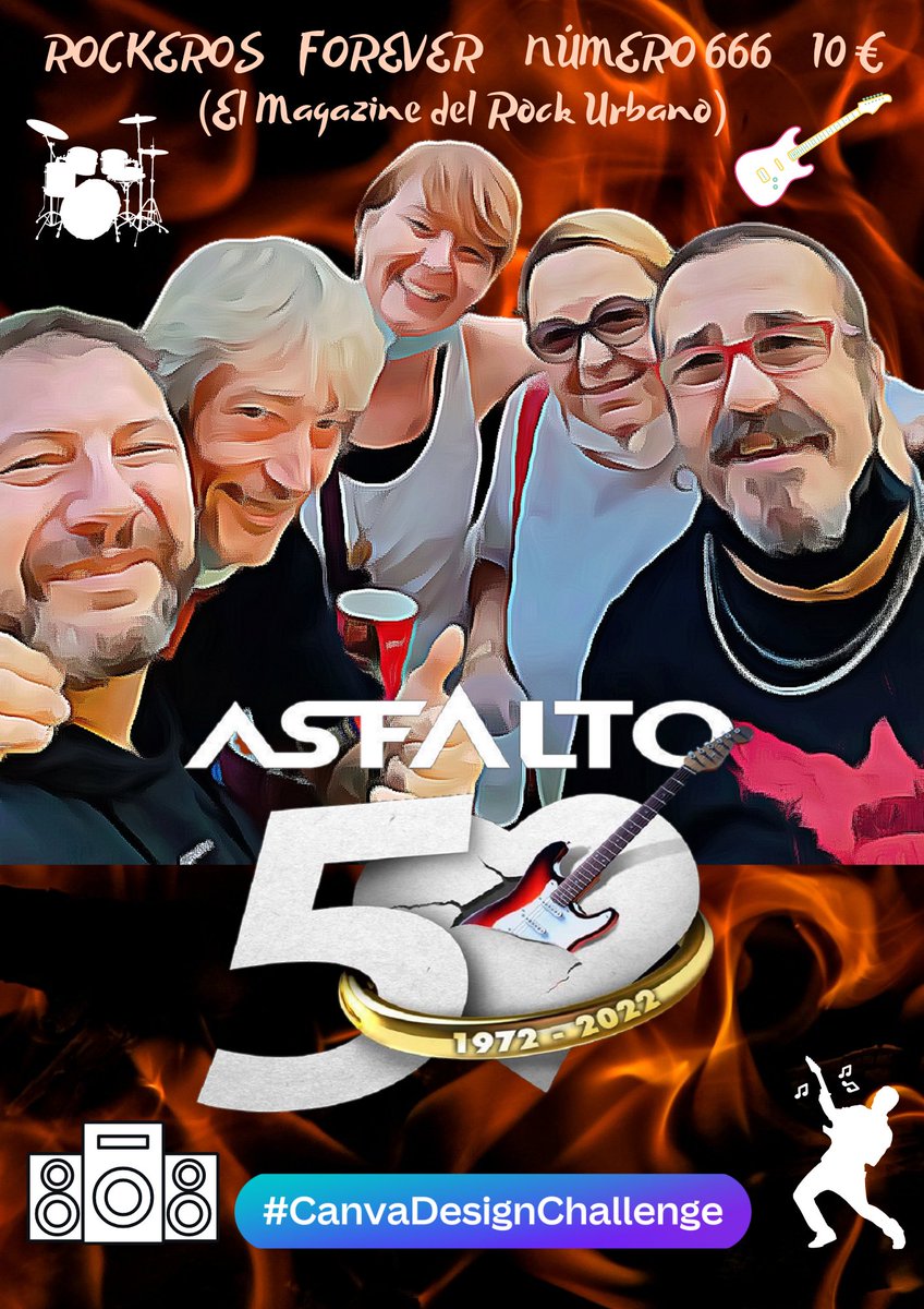 Los viejos Rockeros nunca mueren, larga vida a Asfalto en su 50 aniversario. 😎🤟🏻
#CanvaDesignChallenge
