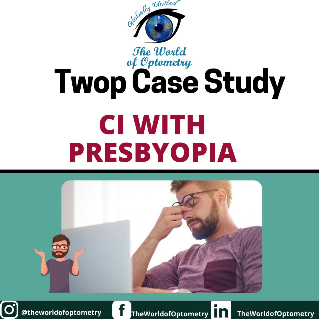 TWOPOFFICIAL's tweet image. TWOP Case Study: CL with presbyopia.

#TWOP #TheWorldofOptometry #Optometry #Optometrists #EyeCarePractitioners #OptometryStudents #EyeDoctors #EyeCare #VisualHealth #HealthyLife #Protectyoureyes #TwopMemes #EyeAwareness #SaveYourVision #YourVisionIsOurMission