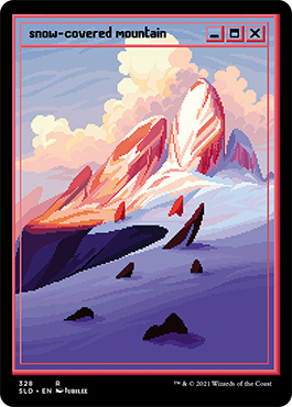 MTGGoldfish's tweet photo. A secret lair of snow-covered basics with pixel art by Jubilee. More previews at https://t.co/9ly5HdR4E8 #MTGSLD

Source: https://t.co/l7pGpaTwix
🎨: @16pxl https://t.co/blUTghbQGG