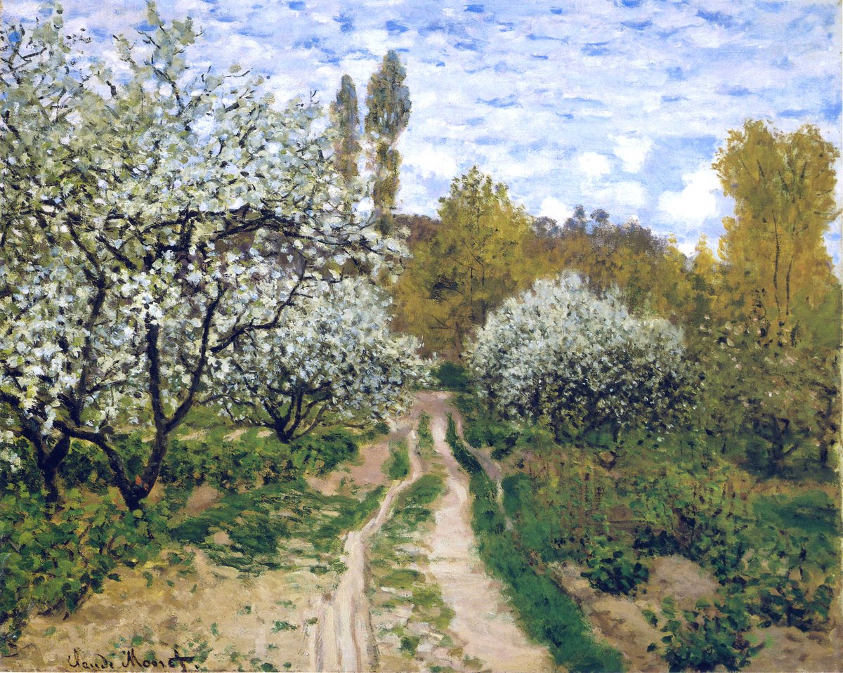 artistmonet's tweet photo. Trees in Bloom, 1872 #monet #impressionism https://t.co/Nm3HeP9t6S