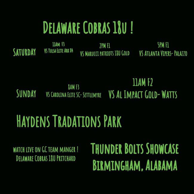 Super excited for the last tournament of the fall season.. Can’t wait to get on the field with my girls💚 <a href="/DelawareCobras/">Delaware Cobras Fury</a> <a href="/ESUWarriors/">ESU Warriors</a> <a href="/VilleSoftball/">MillersvilleSoftball</a> <a href="/HokiesSoftball/">Virginia Tech Softball</a> <a href="/UVASoftball/">Virginia Softball</a> <a href="/VWUSOFTBALL/">Va Wesleyan Softball</a> <a href="/LongwoodSB/">Longwood Softball</a> <a href="/PennStateSB/">Penn State Softball</a> @BC_Bears_SB <a href="/LibertySB/">Liberty Softball</a>