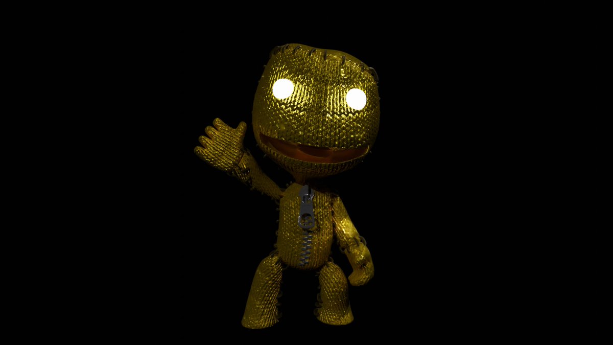 Does he come in gold?

HE COMES IN SOLID GOLD WITH GLOWING EYES OF DOMINANCE AND FUN!

<a href="/LittleBigPlanet/">Sackboy: A Big Adventure | LittleBigPlanet</a>