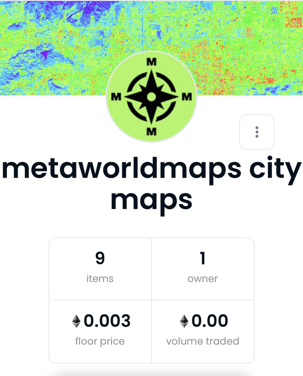 metaworldmaps's tweet photo. Cities collection now lower floor price. 🗺 0.0025 ETH
🌊 Get your Metaworld maps on @OpenSea only. https://t.co/5jsHx0fQjK
💬 DM me for specific cities
🟣 Polygon network
💨 No gas
💯 Always 1/1
#maps #nft #nfts #city #nftart #nftcommunity #GIS #citiescollection #nftdrop https://t.co/Rzin0CkSmD