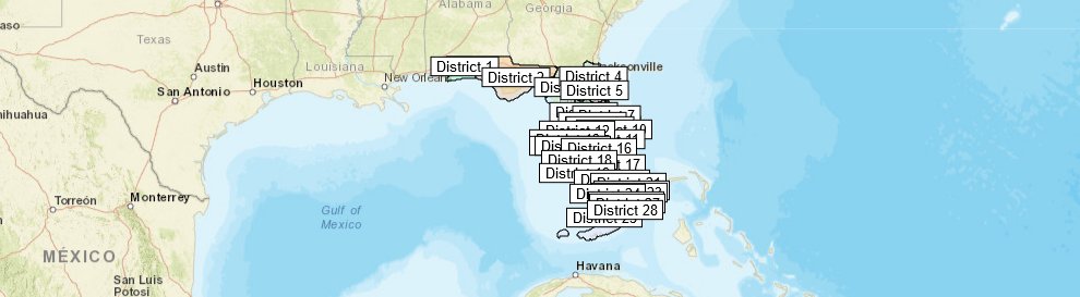 purpletonyc's tweet image. My US House map that I made with the Florida Redistricting site. The first is after I reconfigured it in ArcGIS Online, the second is straight from the source. More to come. 😎 @AnnaForFlorida @ida_v_e @Kv87tweets @allontheline @HouseDemocrats #redistricting #GISWeek
