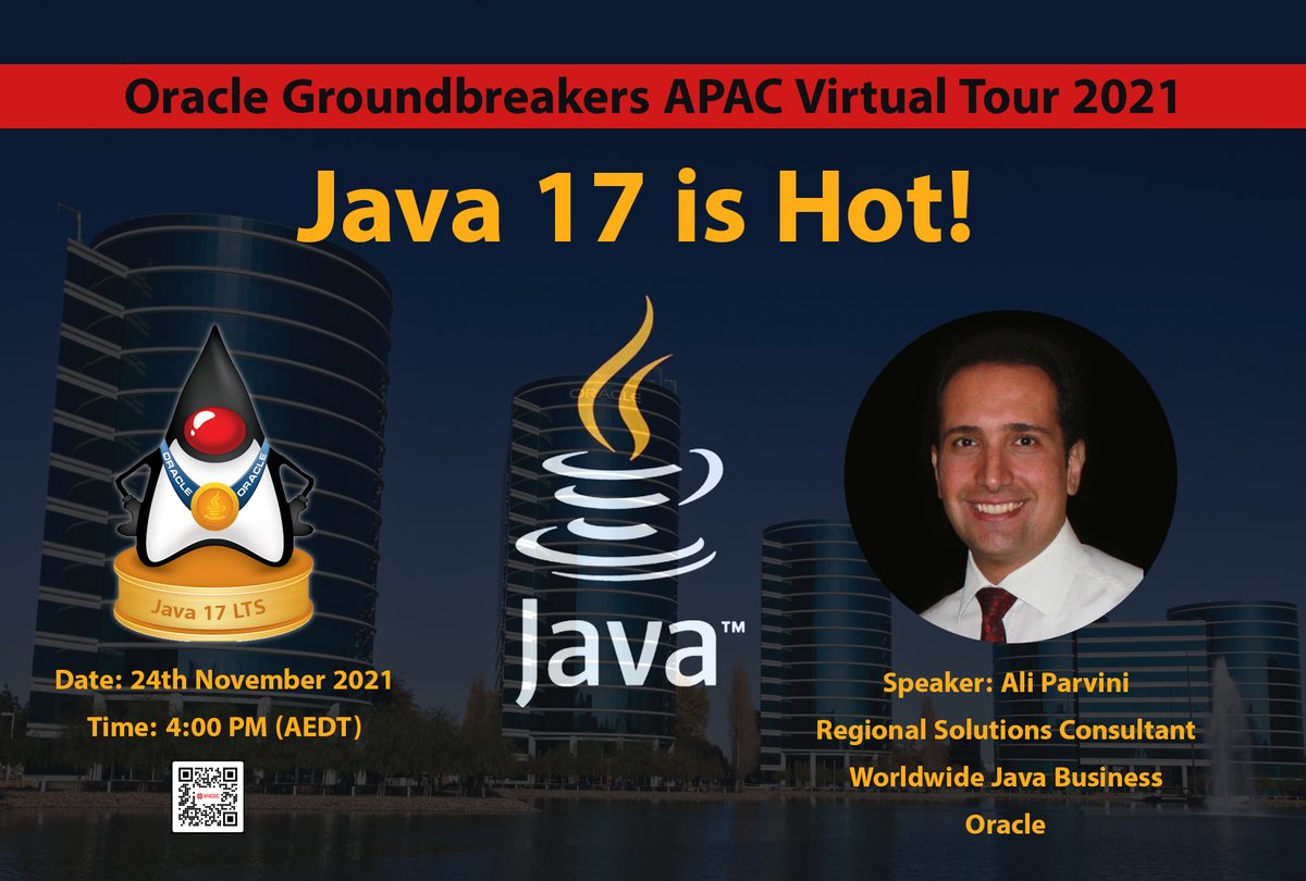 I'm so honored to present Java 17 @
Oracle Groundbreakers APAC Virtual Tour 2021

Past Events: lnkd.in/gDuGnM8H
ACE Podcast: lnkd.in/gT2t_sif

#Oracle #Groundbreakers #APAC #ANZ #Java17
#Java #JDK #JRE #JavaSE