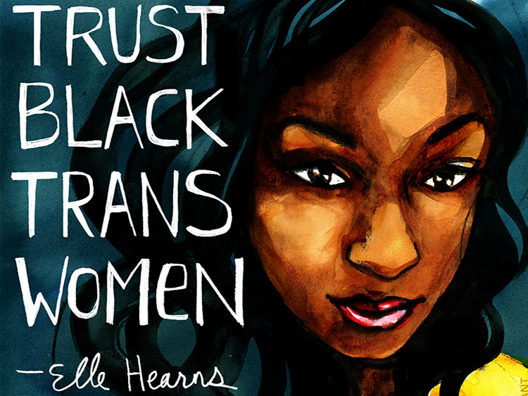 SisterSong_WOC's tweet photo. Black trans people live at intersections of racism &amp; transphobia dealing with rampant harassment, the cycle of poverty and for too many-lives cut short by police brutality &amp; weaponized hate. We need #TransAwareness and we must work towards trans liberation! (art by Elle Hearns) https://t.co/UzOJ1Fjmho