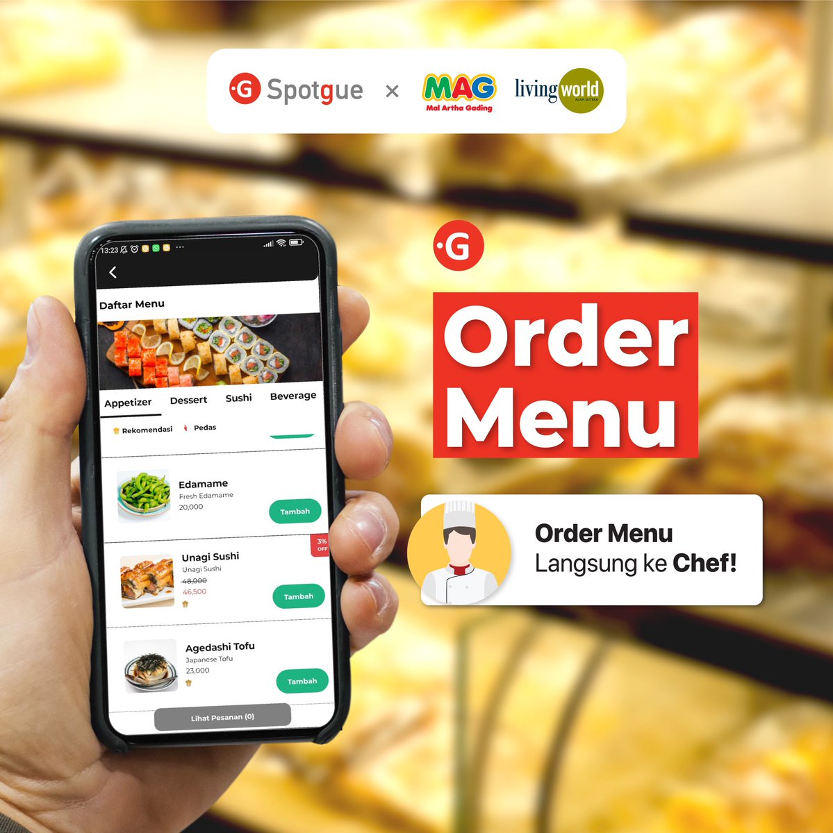 SpotgueOfficial's tweet photo. Kamu alergi bahan makanan tertentu?😟 Pesan hidangan sesuai preferensimu dengan fitur Order Menu di Spotgue! ✨ 

Rasakan pengalaman Cara Baru Ngemall 4.0 melalui aplikasi Spotgue. 

#livingworldalamsutera #malarthagading #Spotgue #BanggaBuatanIndonesia #MakingIndonesia 4.0 https://t.co/GIpCS8fvs4