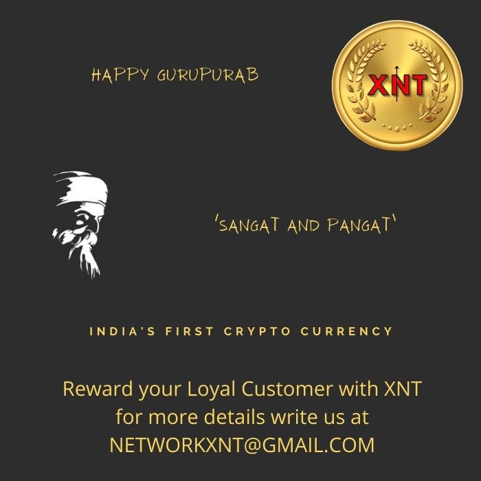 networkxnt's tweet photo. Happy Gurupurab, Sangat and Pangat.
#xnt #xntcoin #xntcryptocurrency #cryptocurrency #xntloyalty https://t.co/8DmvHZwC9h
