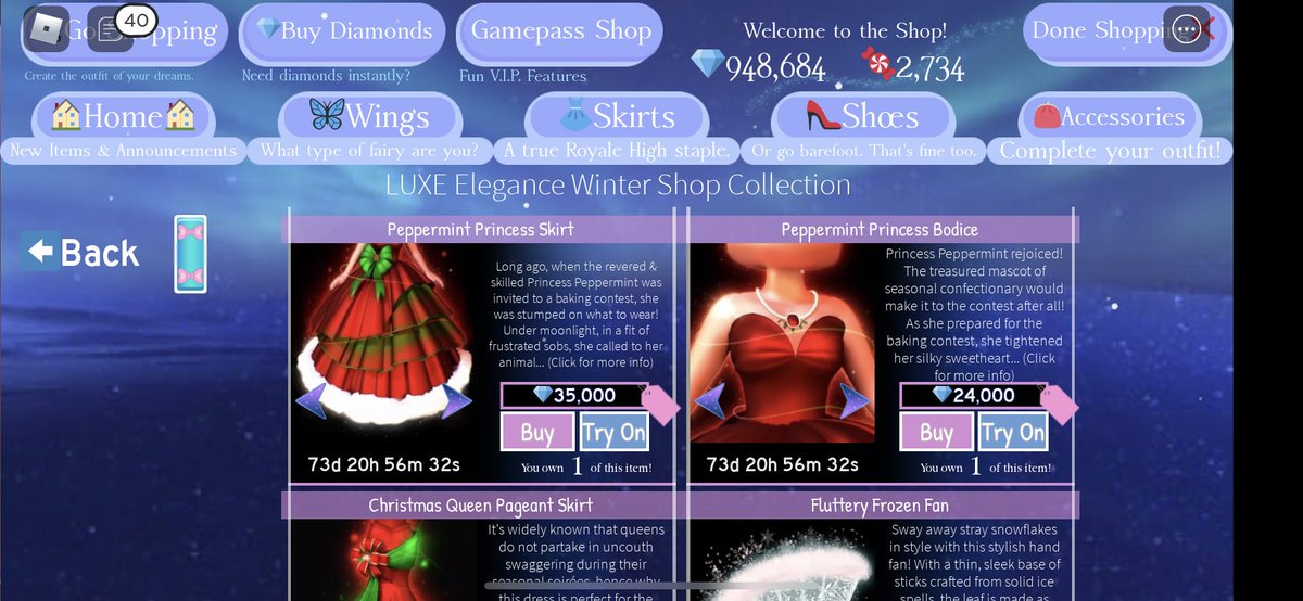 marixberri's tweet photo. 🌟peppermint princess &amp; christmas giveaway🌟

prizes: -peppermint skirt and bodice
             -fluffy frozen fan
             -fabulous fur boa
             -cookie cutter lover loafers 
             -100k rhd

rules- follow, like &amp; retweet🤍
good luck!! ends tmr
#royalehigh https://t.co/RaAtkVzqZC