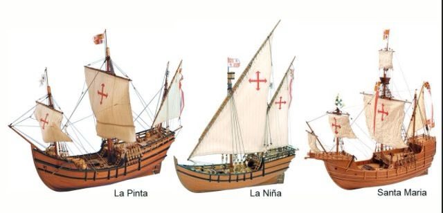 My 3 ships #NinaPintaSantaMaria! We set sail from Spain on August 3, 1942