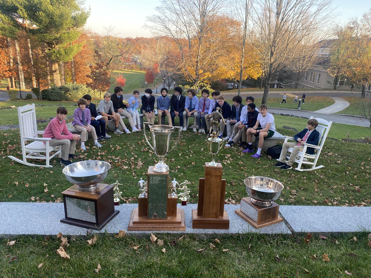 Fall Sports Awards here at Fessenden today. Varsity Soccer took advantage of a rare spectacular 70 degree mid-November day and held their team gathering outside in front of Hart House.