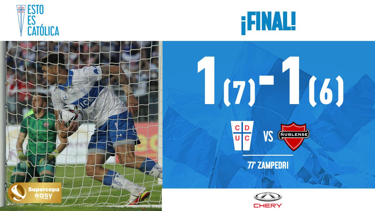 Cruzados's tweet photo. ¡FINAAAAAL y Católica es el Campeón de la #SuperCopaEASY 2021!

Infartante definición a penales a favor de La Franja, ¡a celebrar todos #LosCruzados y #LasCruzadas! 

#ResultadoChery https://t.co/pBZTdpWHTI