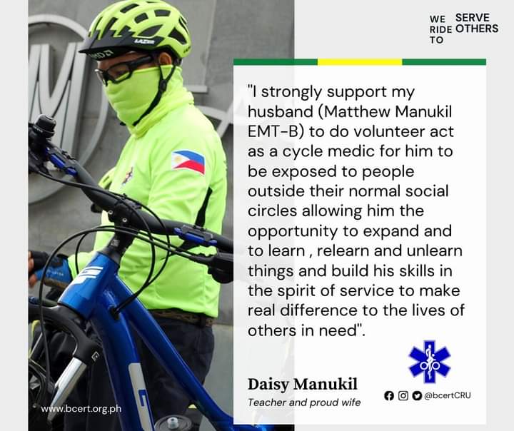 BCERTOfficial's tweet photo. Having a supportive wife or partner is more than any monetary investment. Thank you Daisy Manukil! 

WE SERVE!
BCERT Cycle Response Unit https://t.co/qGDFky3mHk