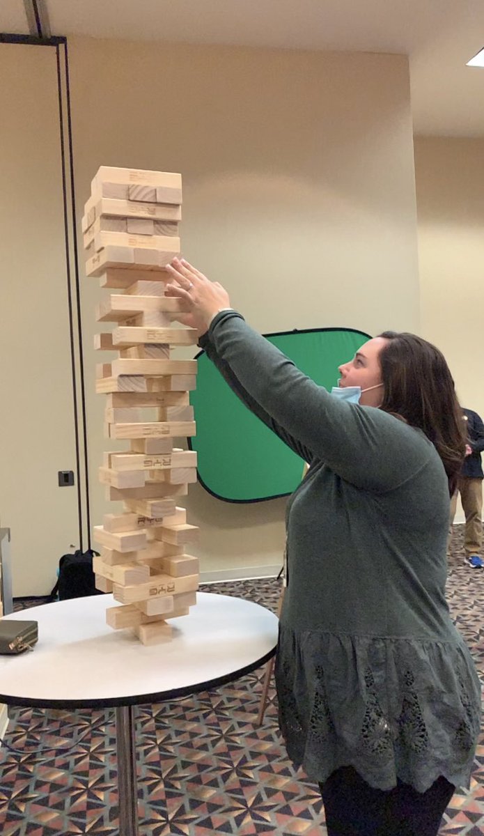 beccabramwell1's tweet photo. You know it’s been a successful social time at #IETC2021 when people ask for a signed Jenga piece because the game was “so impressive and entertaining” 😂 #IETCopoly https://t.co/xnBue9gcIx