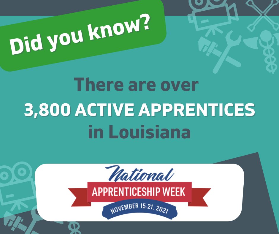 LouisianaWorks's tweet image. Learn more about Registered Apprenticeships with these fast facts and find a program near you here: ow.ly/zvFh50GRqqW #NAW2021