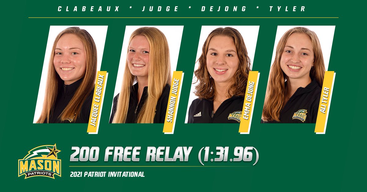 MasonSwimDive's tweet photo. Women's 200 freestyle relay...

NEW SCHOOL RECORD of 1:31.96!

#GetPatriotic https://t.co/vzhYWSNRMe