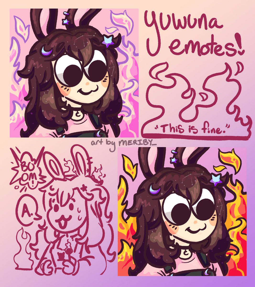 meriby_'s tweet photo. Emote comm for the lovely @yuwuna69 ๐๐ฅ!
This is definitely fineโฆ #yuwunart https://t.co/Z3OFLtC1QY