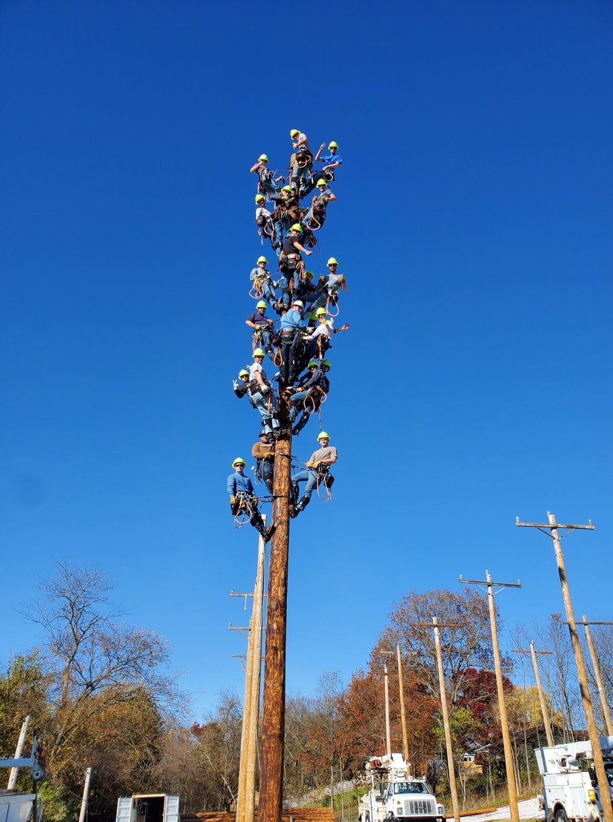 OTCedu's tweet photo. When the 45-foot poles aren’t giving students the same thrill anymore, you bring in the 60-footers. ⚡️🔌 https://t.co/KSM6CNrzTM