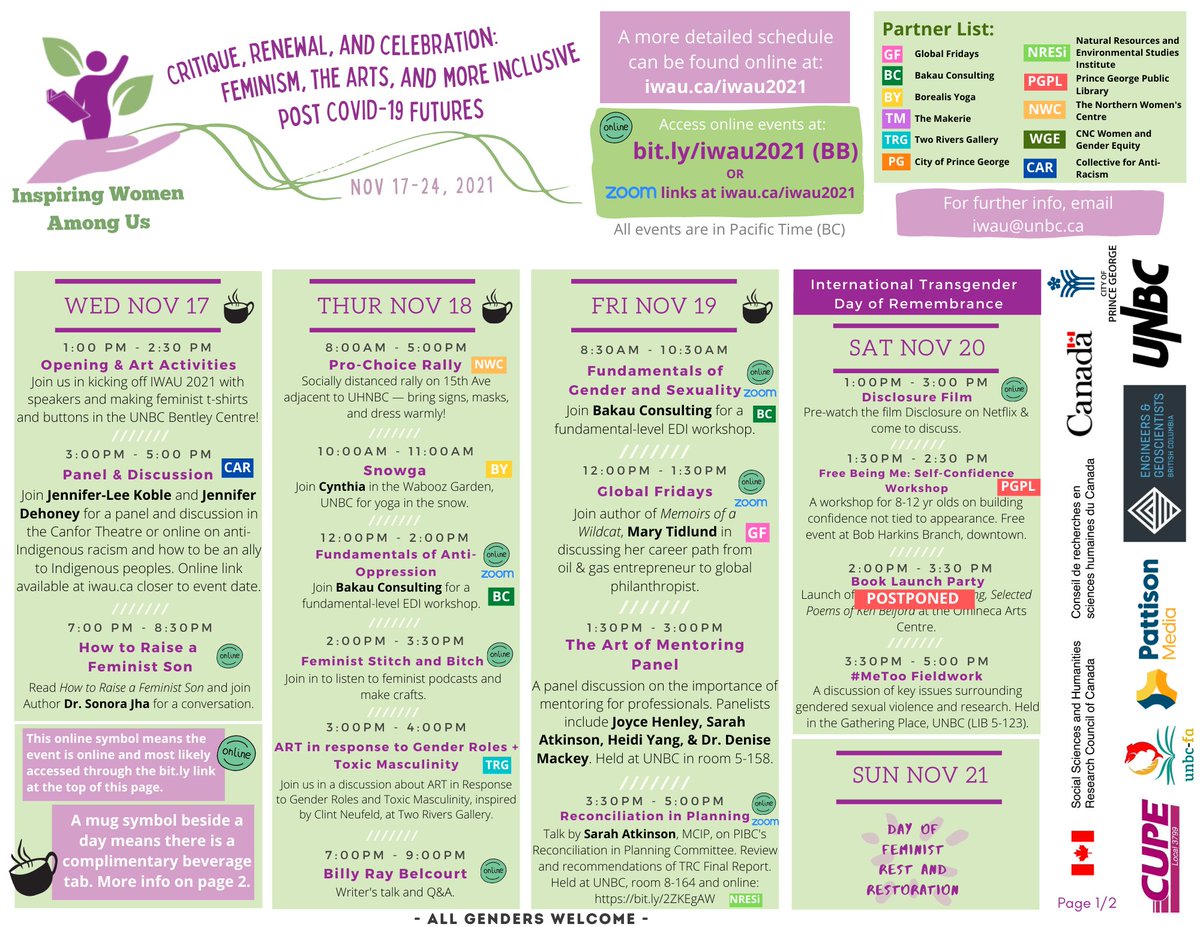 come see me schedule of events